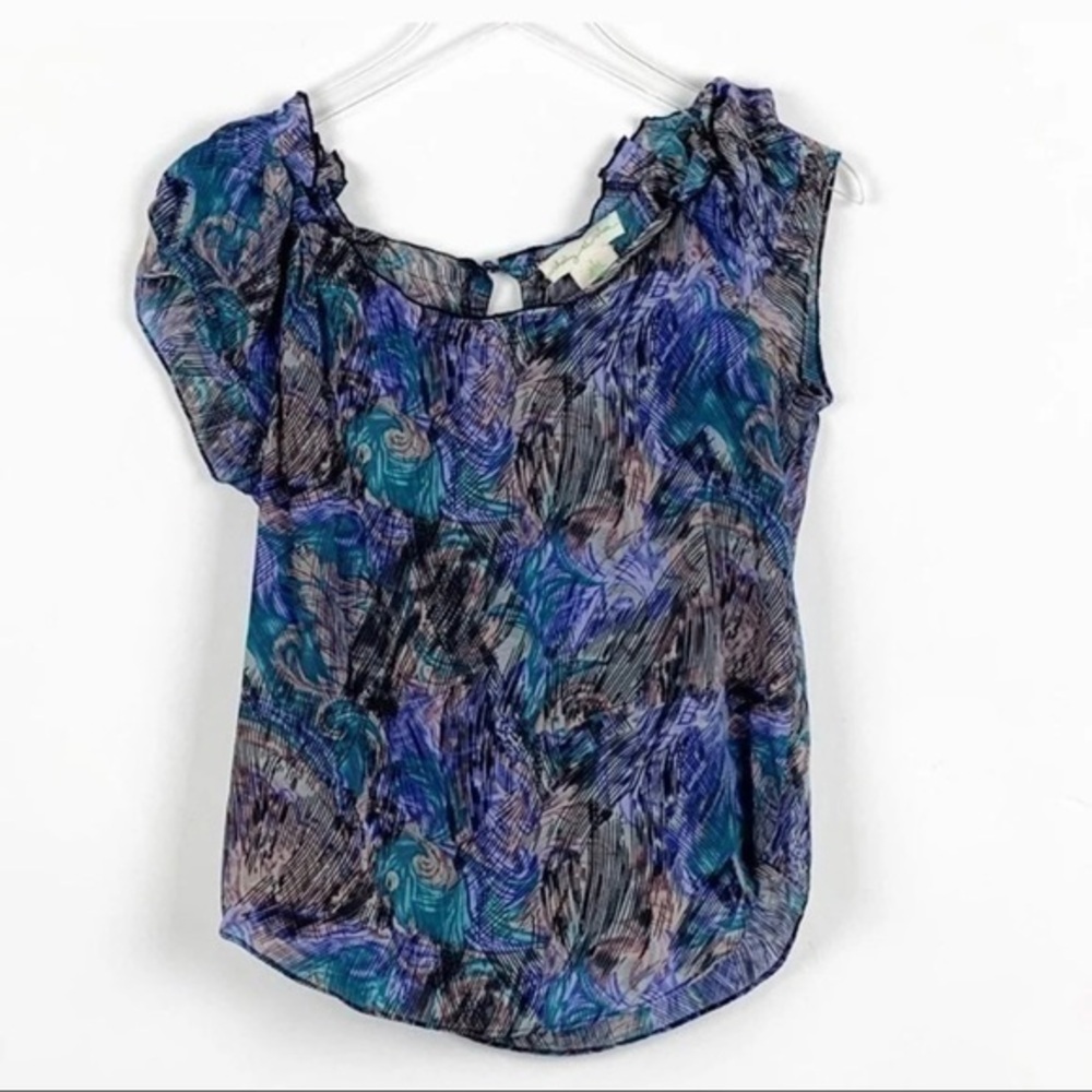 Staring at Stars Silk Top Blue Size Small
